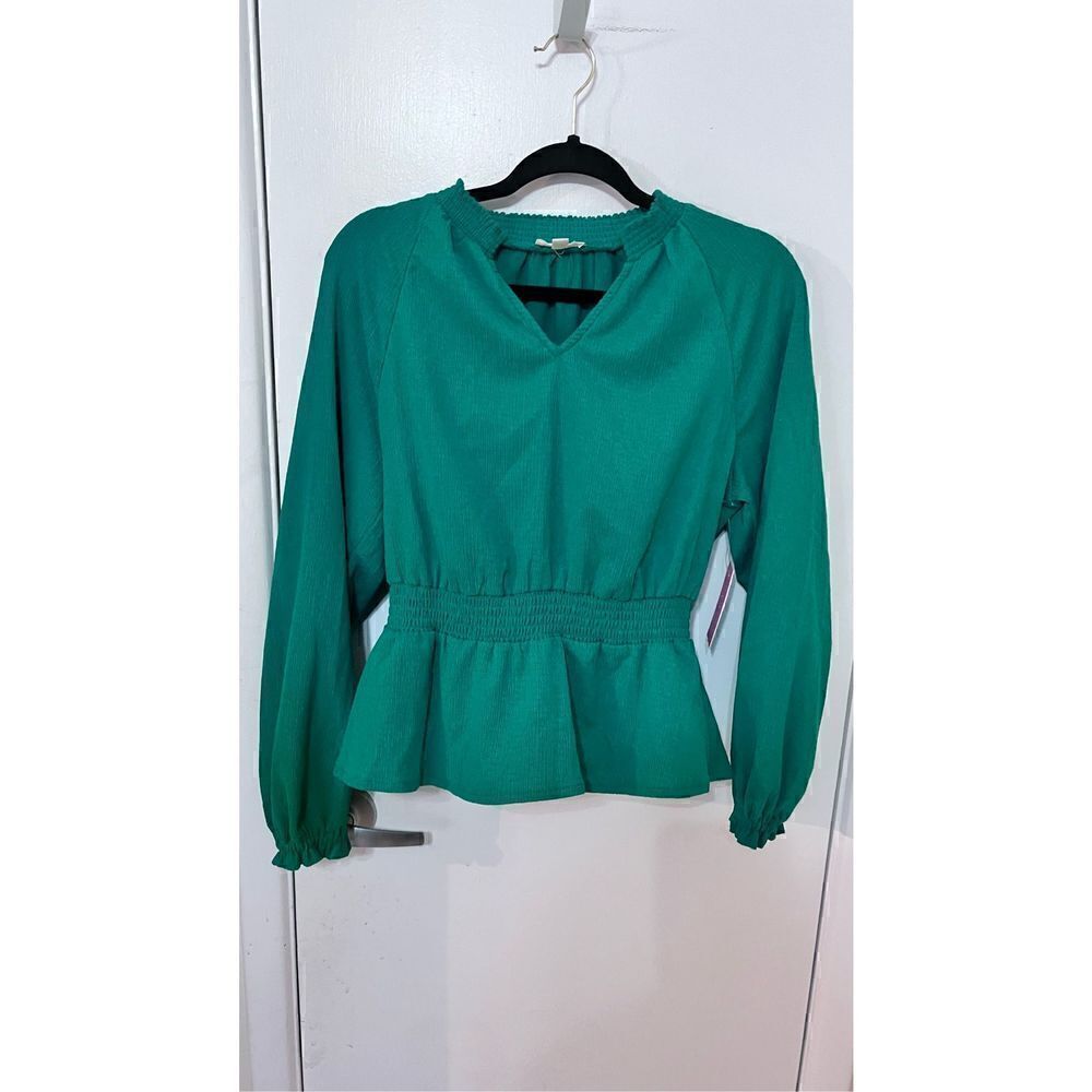 RILEY & RAE GREEN GAUZE BLOUSE WOMENS SIZE S P-1-276
